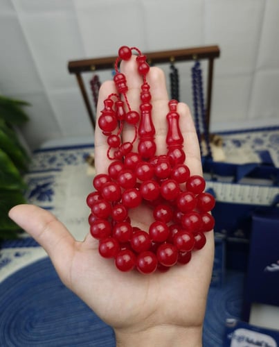 سبحة فاتوران عنابي صك تمليكة