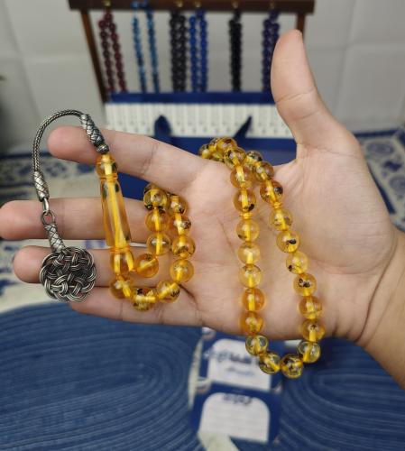 سبحة بكلايت ذهبي محشر طربزونة فضة