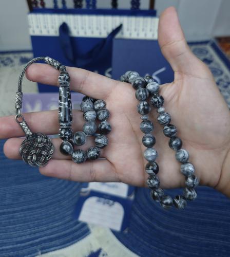 سبحة بكلايت سلفر مشخط طربزونة فضة
