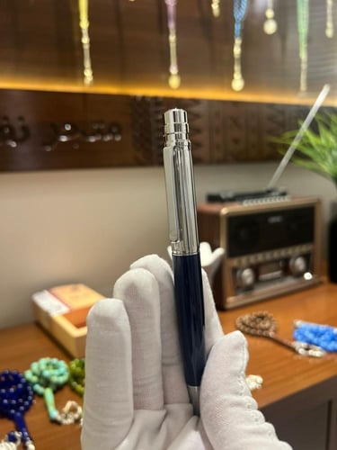 قلم سانتوس كحلي وفضي