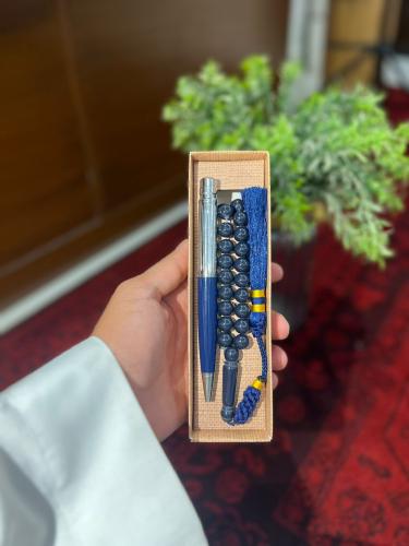 طقم الزاهية وسانتوس أزرق وفضي