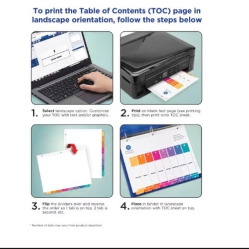 فواصل ورقية مع جدول محتويات قابل للطباعة -10 فاصل