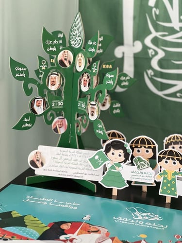 توزيعات يوم التأسيس طلاب 24 حبة مع استيكر معدني ال...