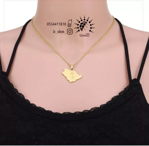 قلادة سيفين ونخلة ( ذهبي )