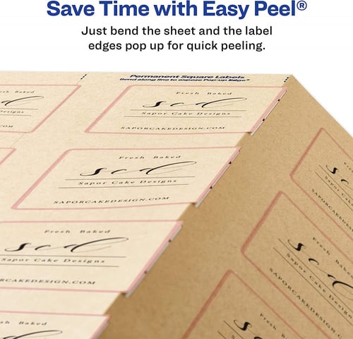 Avery 22846 –(ملصقات كرافت مربعة)