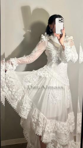 W131 فستان دانتيل أكمام طويله