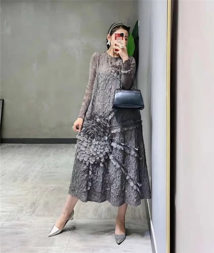 W24 فستان منقش فري سايز