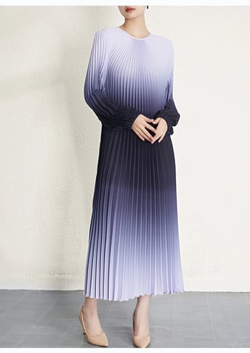 W122فستان طويل كسرات فري سايز