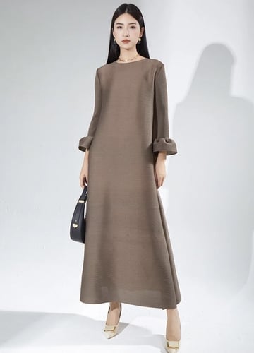 W108فستان فري سايز سادة