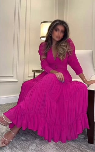 W7 فستان شيفون ثقيل