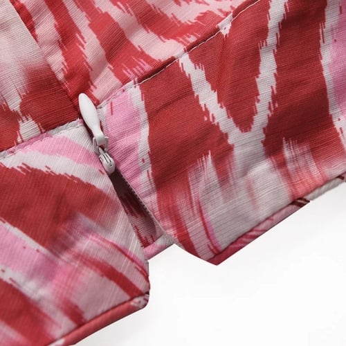 W12فستان منقوش طويل وب أكمام طويله