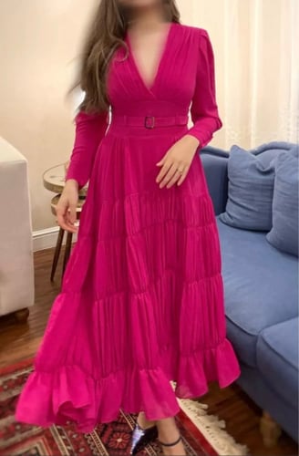 W7 فستان شيفون ثقيل