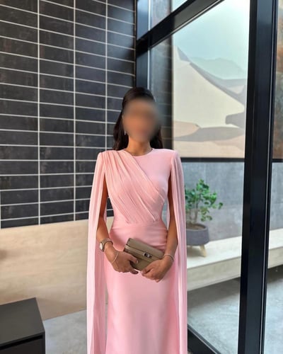 فستان شيفون طويل الاكمام