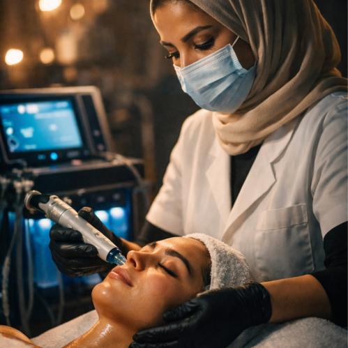 جلسة تنظيف بشرة عميق بجهاز الهايدرافيشيل