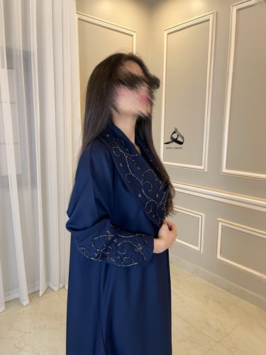 القماش كريب ملكي لون كحلي