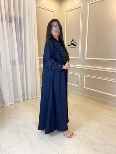 القماش كريب ملكي لون كحلي