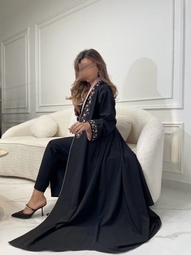 القماش كريب مع تطريز