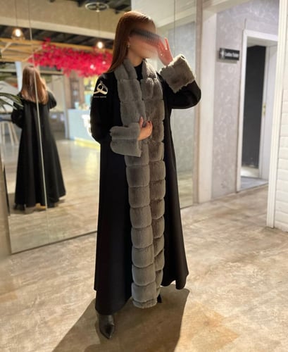 القماش شمواه شتوي+ فرو ( متوفره بالفرو الاسود )