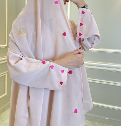 طرحه لون بيبي بنك +تطريز فوشي