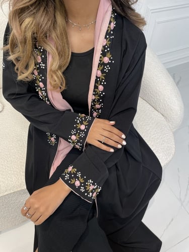 القماش كريب مع تطريز