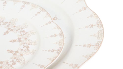 طقم سفرة بورسلان مزخرف بنقشة – 24 قطعة - مناسب 6 أ...