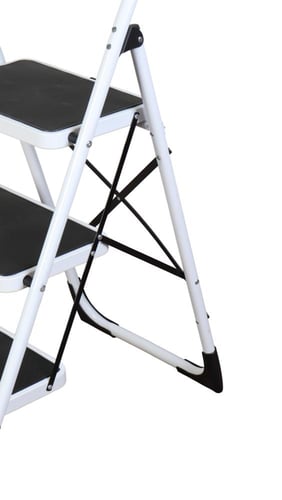 سلم حديد بثلاث درجات مع مقبض حماية مبطّن