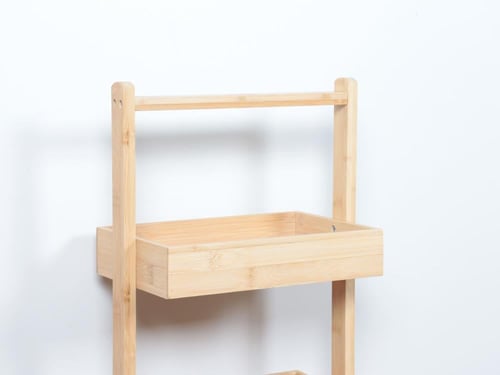 رف تخزين عصري من الخيزران 4 أرفف