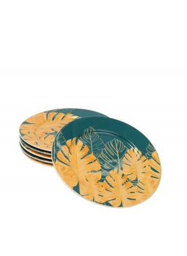 طقم سفره من البورسلين الفاخر مكون من 6 قطع ألوان ح...