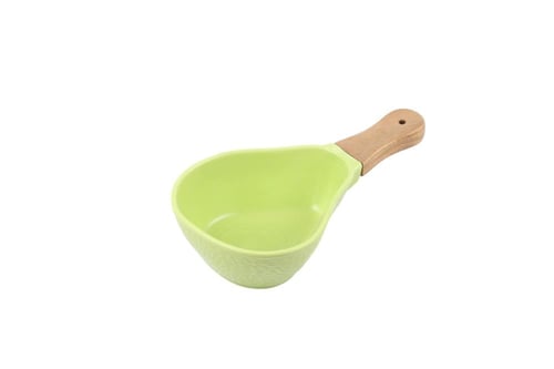 صينية تقديم-سيراميك بمقبض خشبي