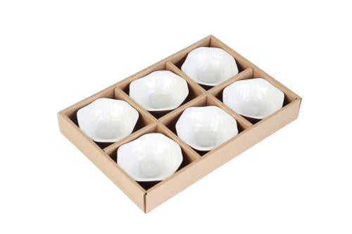 طقم قوالب سيراميك 6 حبات لون أبيض