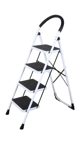 سلم حديد بأربع درجات مع مقبض حماية مبطّن