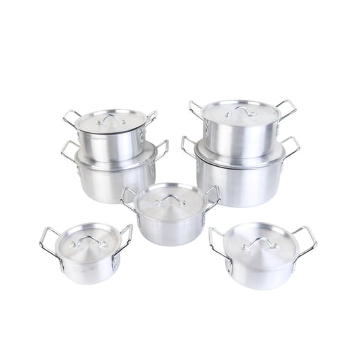 طقم قدور ألمنيوم 7 حبات بمقاسات متعددة