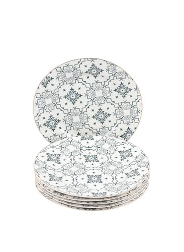 طقم سفره من البورسلين الفاخر مكون من 6 قطع ألوان