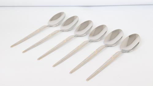 طقم ملاعق ستانلس ستيل عدد 6 قطع بتصميم عصري