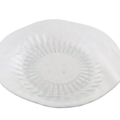 طقم قوالب زجاج شفاف 6 حبات لون أبيض