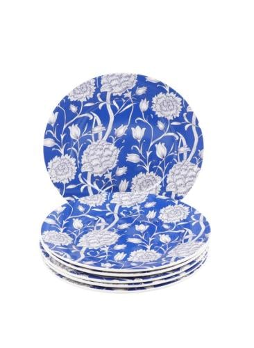 طقم سفره من البورسلين الفاخر مكون من 6 قطع أزرق -...