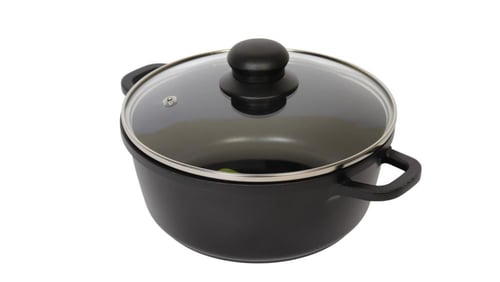 طقم قدور غير لاصقة مع أغطية زجاجية للمطبخ