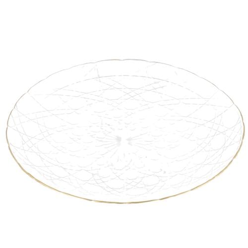 صحن زجاج دائري للحلا والسلطات 25سم