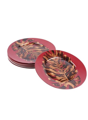 طقم سفره من البورسلين الفاخر مكون من 6 قطع بنى