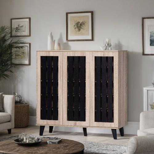 دولاب أحذية خشبي – 3 أبواب | متوفر بعدة ألوان