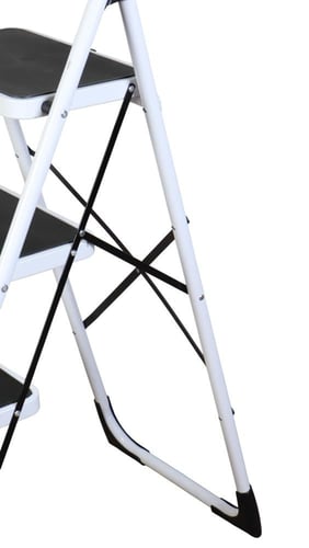 سلم حديد بأربع درجات مع مقبض حماية مبطّن