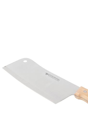 سكين ساطور ستانلس ستيل بيد خشب - بيج 41 ×10 سم