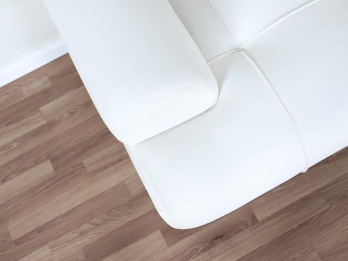 طقم كنب 10 أشخاص قماش مخمل أبيض بأرجل ستانلس ستيل