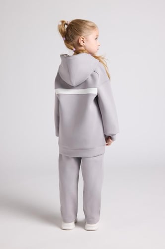 هودي بجيب أمامي أوفرسايز للأطفال للجنسين - رمادي