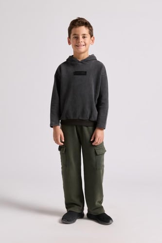 بنطلون Acid Wash Jogger للاطفال أخضر غامق