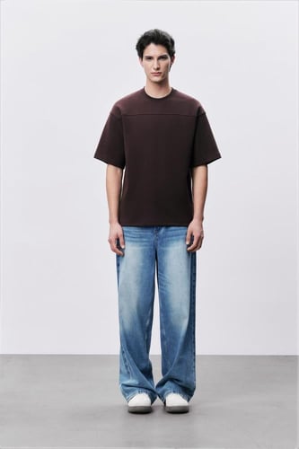 تيشيرت إنترلوك بني للجنسين