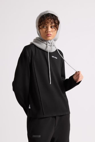 قطعة رأس برباط ورقبة عالية للجنسين رمادي فاتح