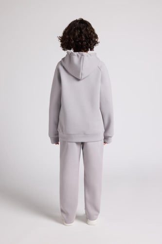 هودي كاجوال أوفرسايز للأطفال للجنسين - رمادي