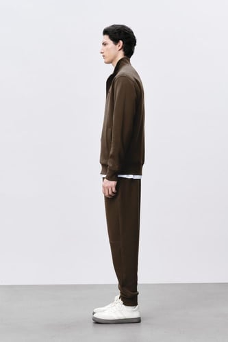 جاكت رجالي إنترلوك أخضر زيتي