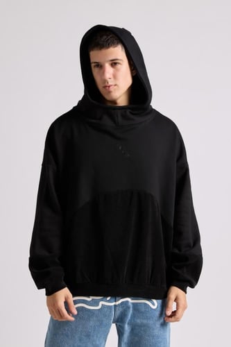 هودي بقصة واسعة ورقبة عالية بشعار سيلين للجنسين أس...